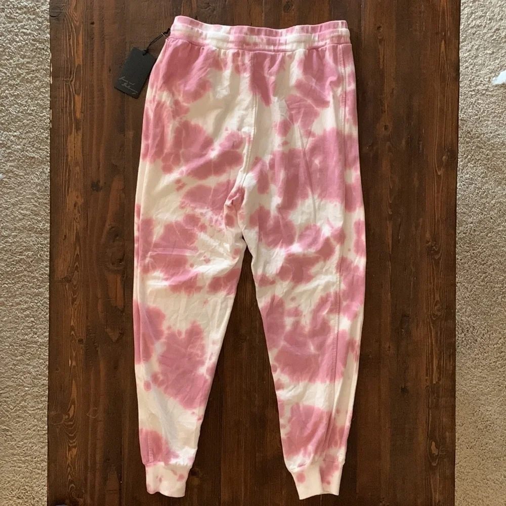 Joggers Tie Dye Jane and Delancey Sweatpants Size Medium NWT Pink White